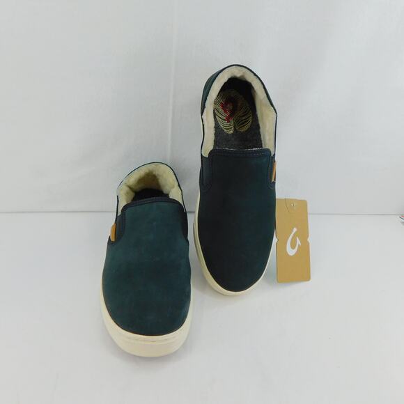 Olu Kai Pehuea Heu Women's Black Lava Rock Slide-In with Shearling Size 7 - Picture 4 of 12